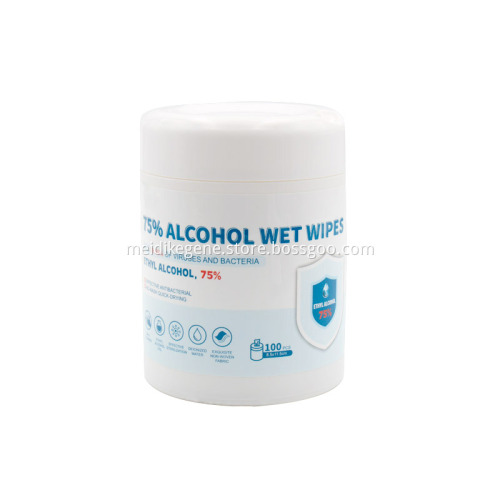 100 PCS Non-woven 75% Alcohol Antibacterial Wet Wipes for Personal Cleansing Moisturizing Hand
